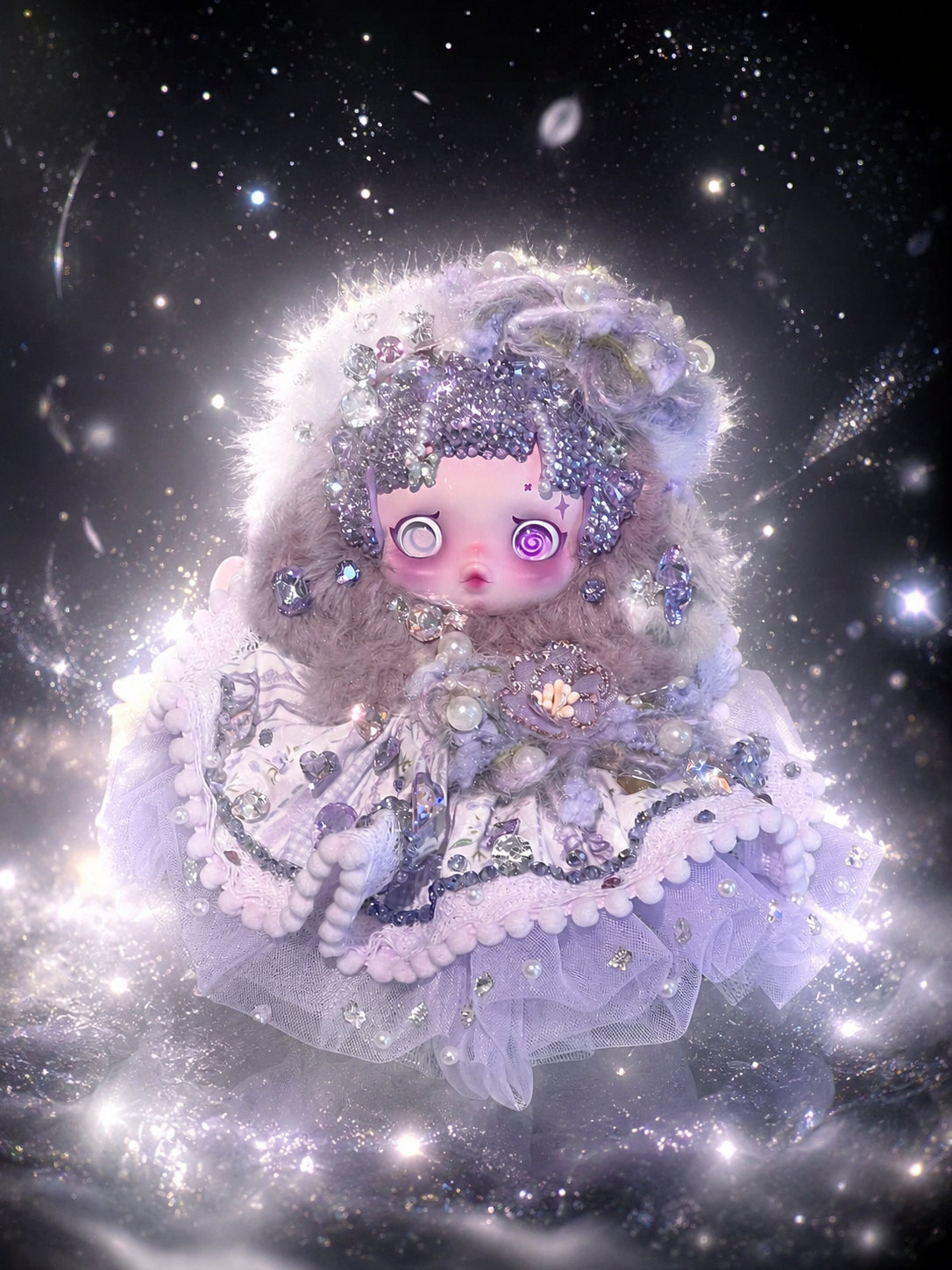 Luxury SKULLPANDA “Ratty Bear” Doll | Swarovski Crystal Details | Premium Doll Outfit | Handmade & Customizable