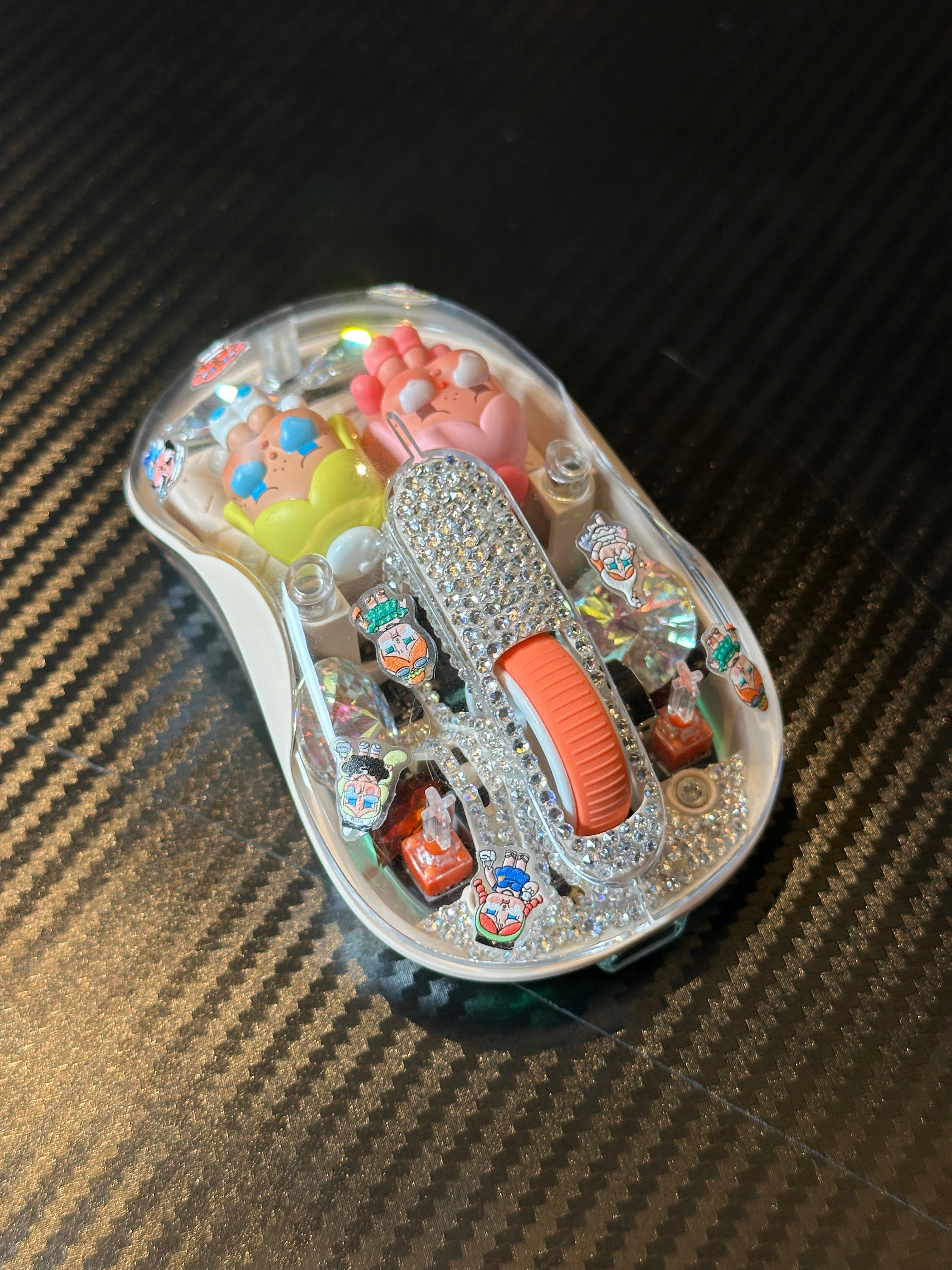 CRYBABY Wireless Mouse｜Handmade Bling Crystal Custom Design