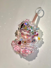 Luxury SKULLPANDA “In the Garden” Plush Doll | Swarovski Crystal Embellished | Shanghai Limited Edition | Handmade & Customizable