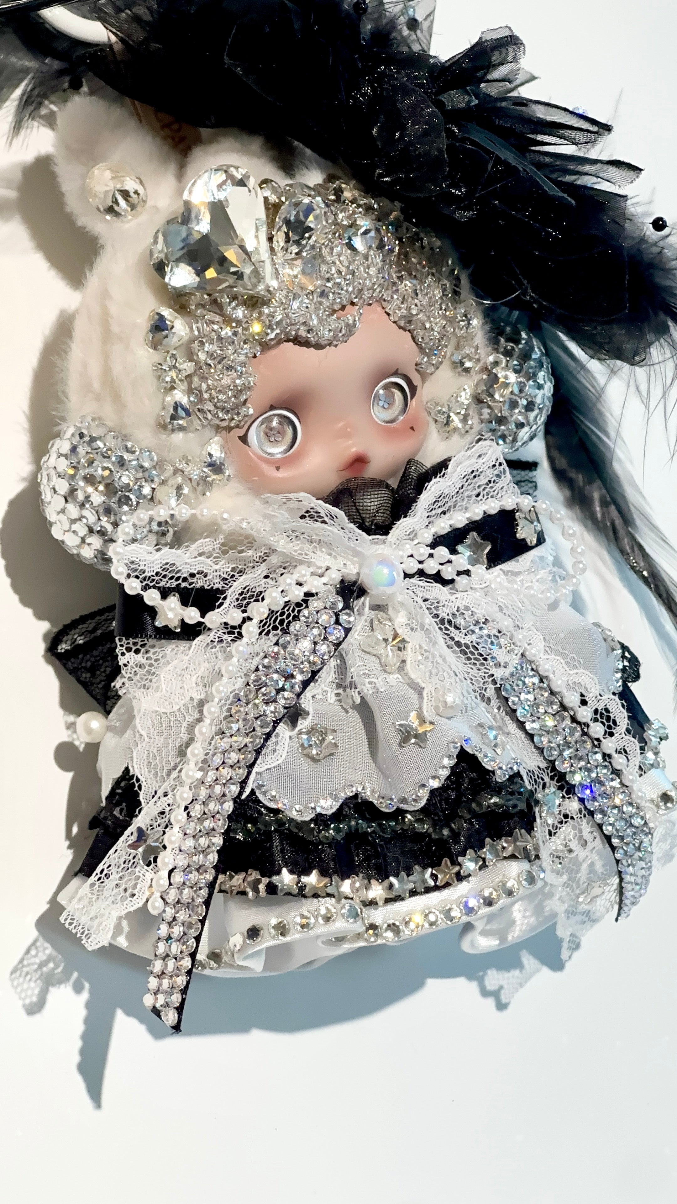 Luxury Handmade Bling Skull Panda – Mist | L'impressionnisme Series | Partially Embellished with Swarovski Crystals | Customizable