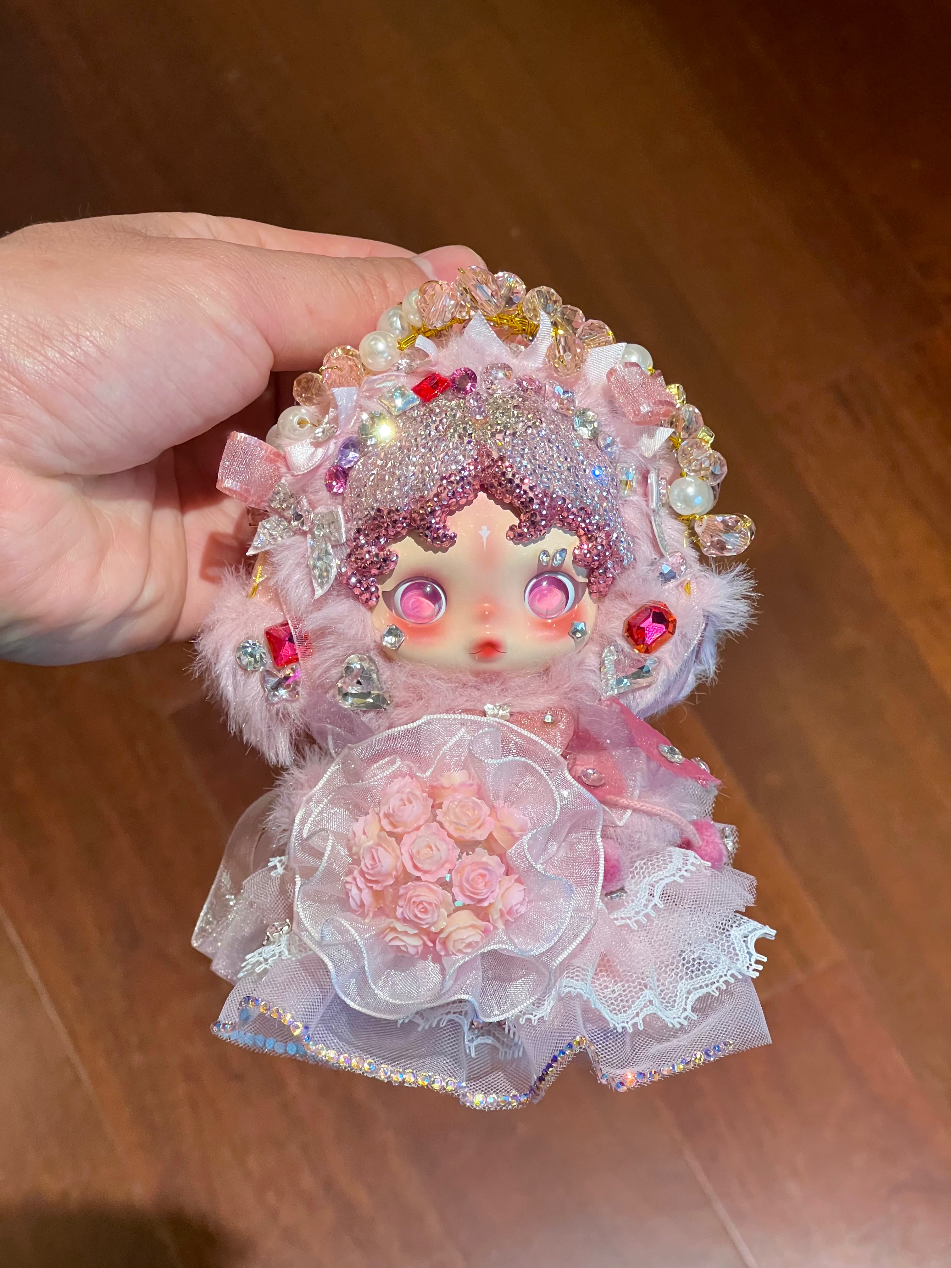 Luxury SKULLPANDA “Windflower” Doll | Swarovski Crystal Details | Premium Doll Outfit | Handmade & Customizable