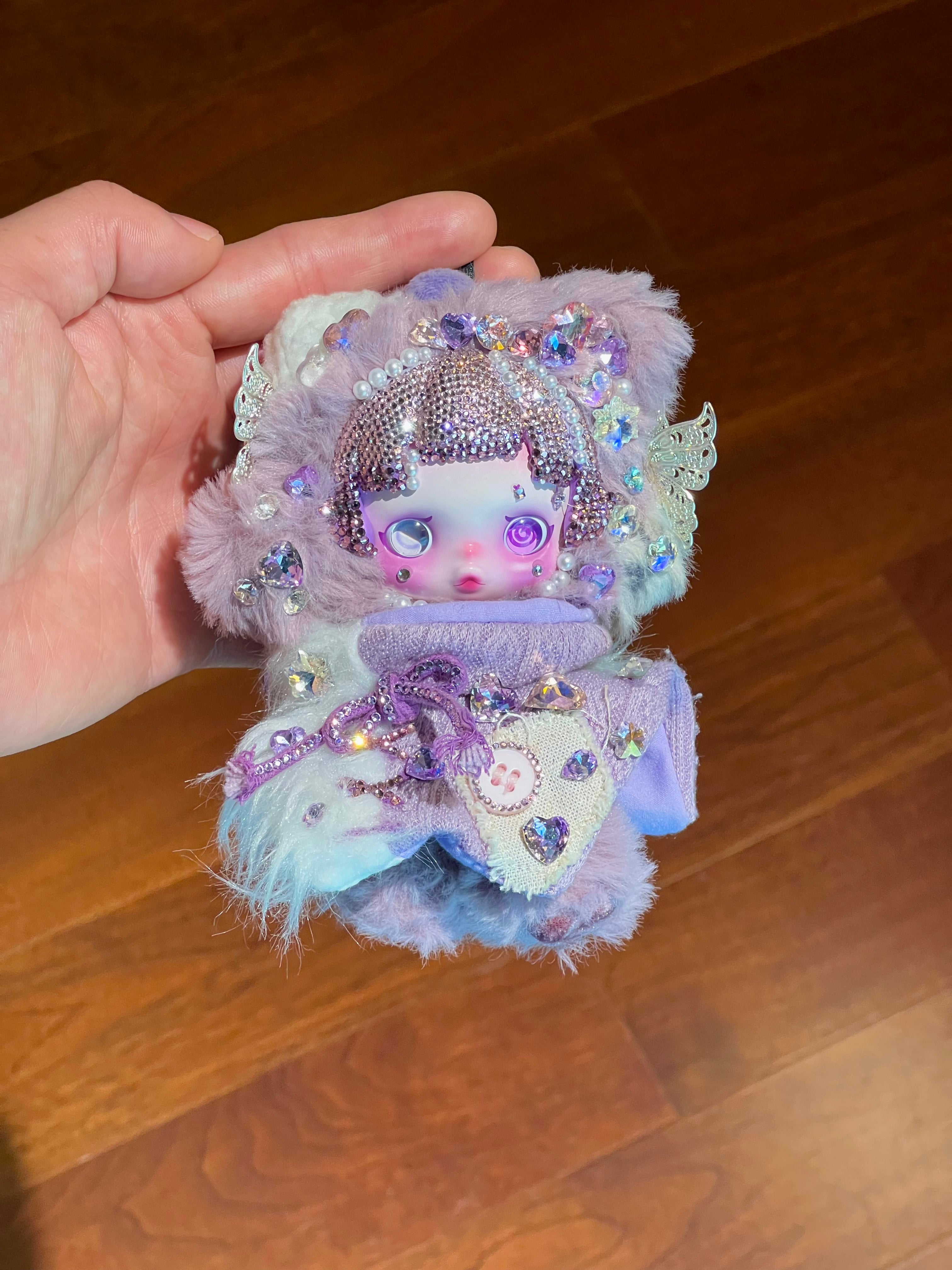 Luxury SKULLPANDA “Ratty Bear” Doll | Swarovski Crystal Details | Premium Doll Outfit | Handmade & Customizable