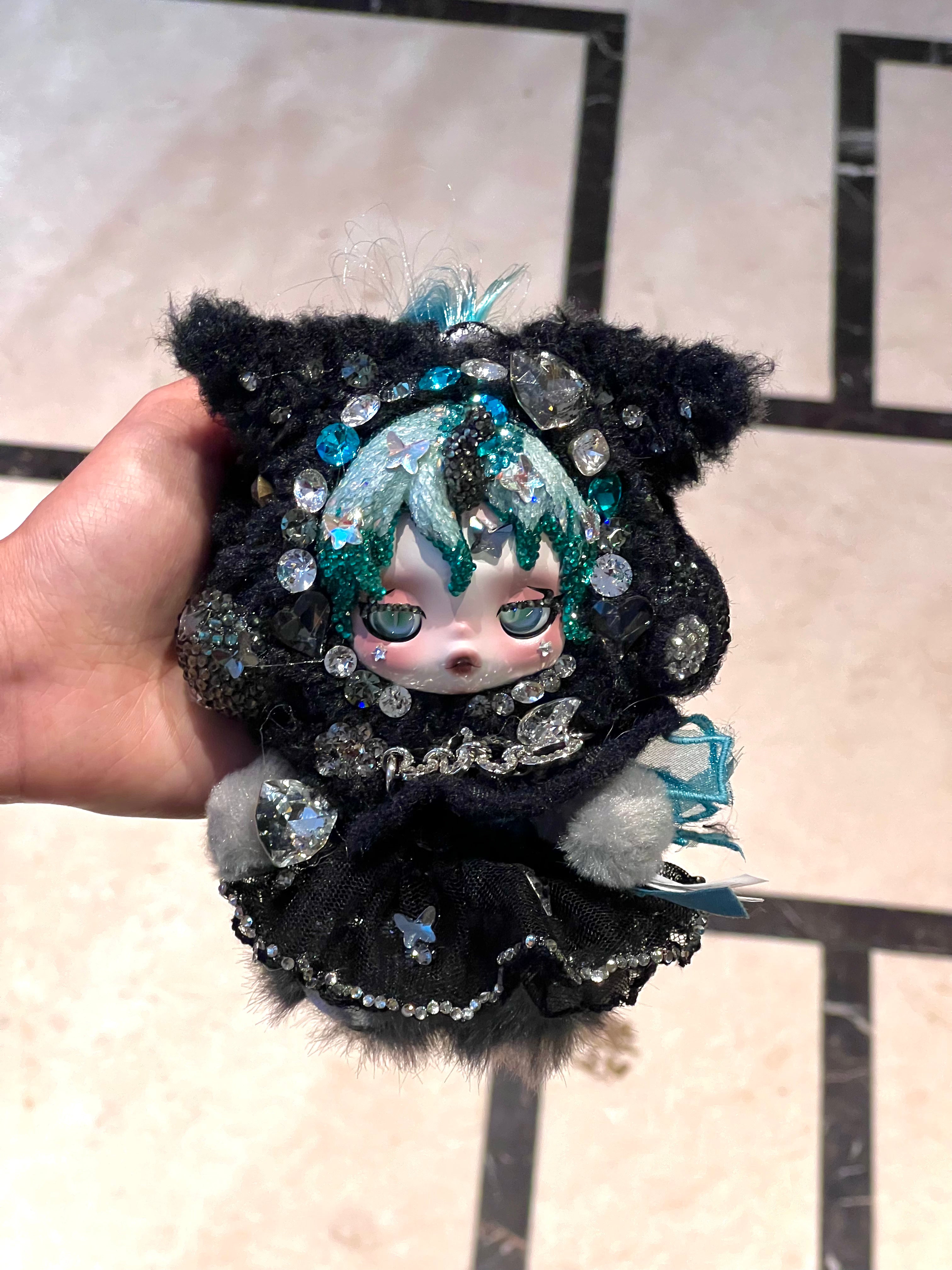 Secret Edition | Luxury Handmade Bling Skull Panda – Queen Chrysalis | My Little Pony Series | Partially Embellished with Swarovski Crystals | Customizable