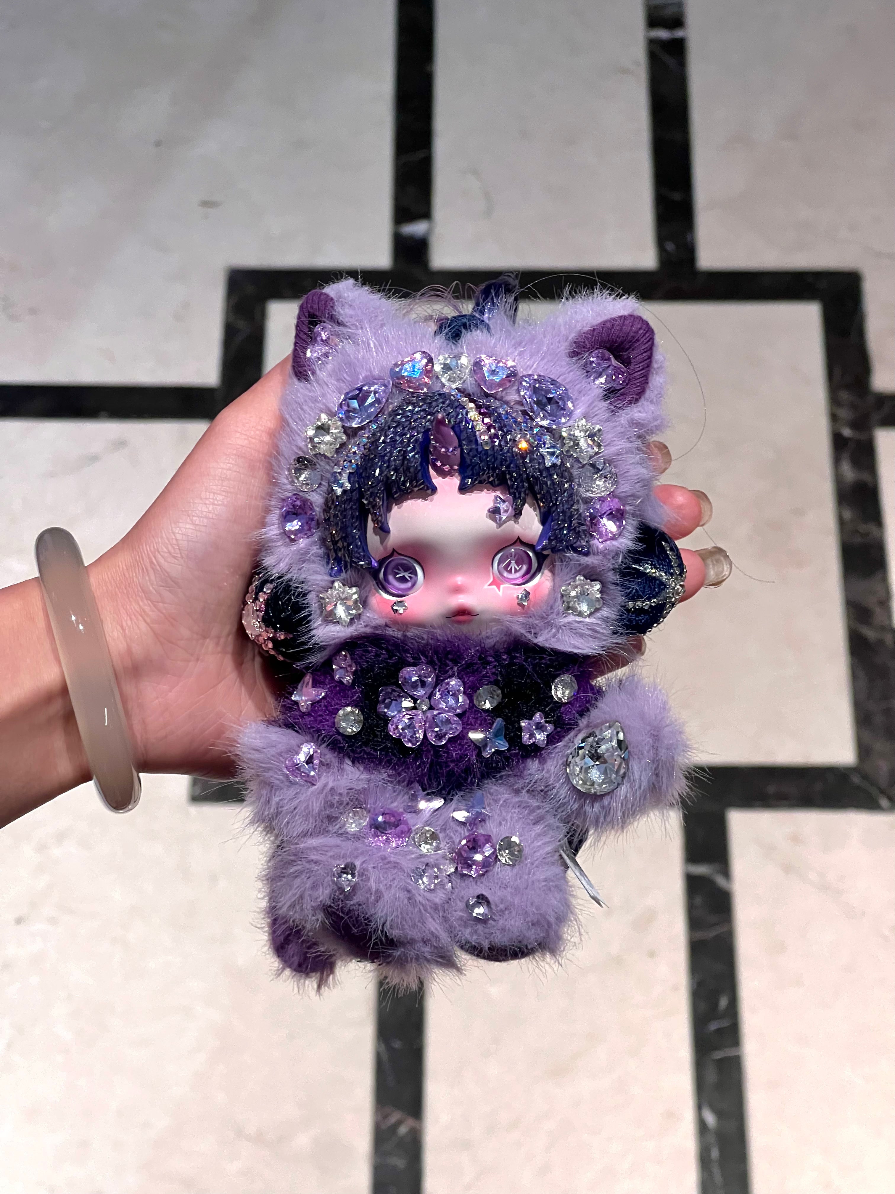 Luxury Handmade Bling Skull Panda – Twilight Sparkle | My Little Pony Series | Partially Embellished with Swarovski Crystals | Customizable