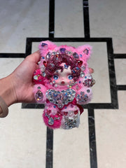 Luxury Handmade Bling Skull Panda – Pinkie Pie | My Little Pony Series | Partially Embellished with Swarovski Crystals | Customizable