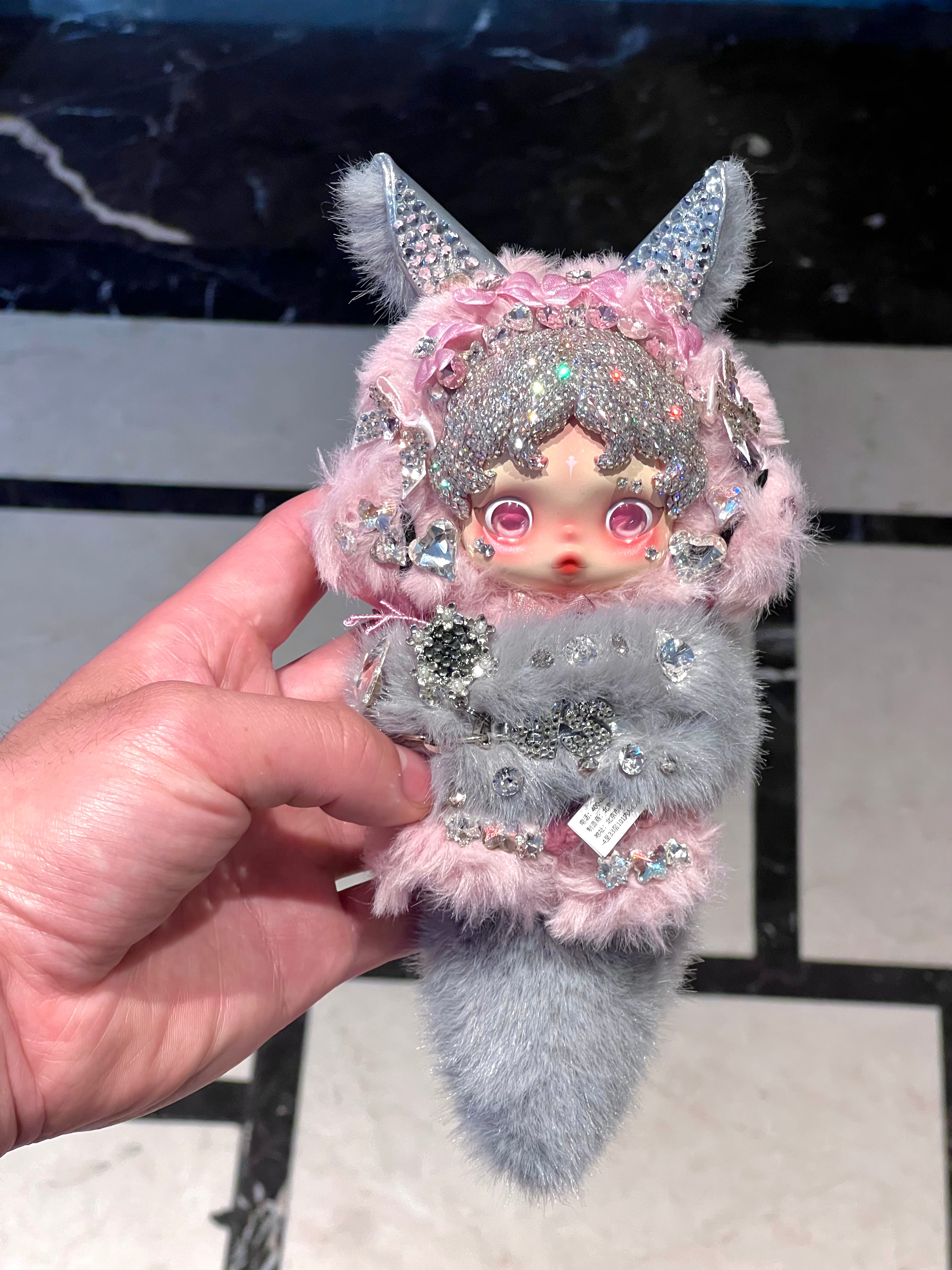 Luxury SKULLPANDA “Windflower” Doll | Swarovski Crystal Details | Premium Doll Outfit | Handmade & Customizable