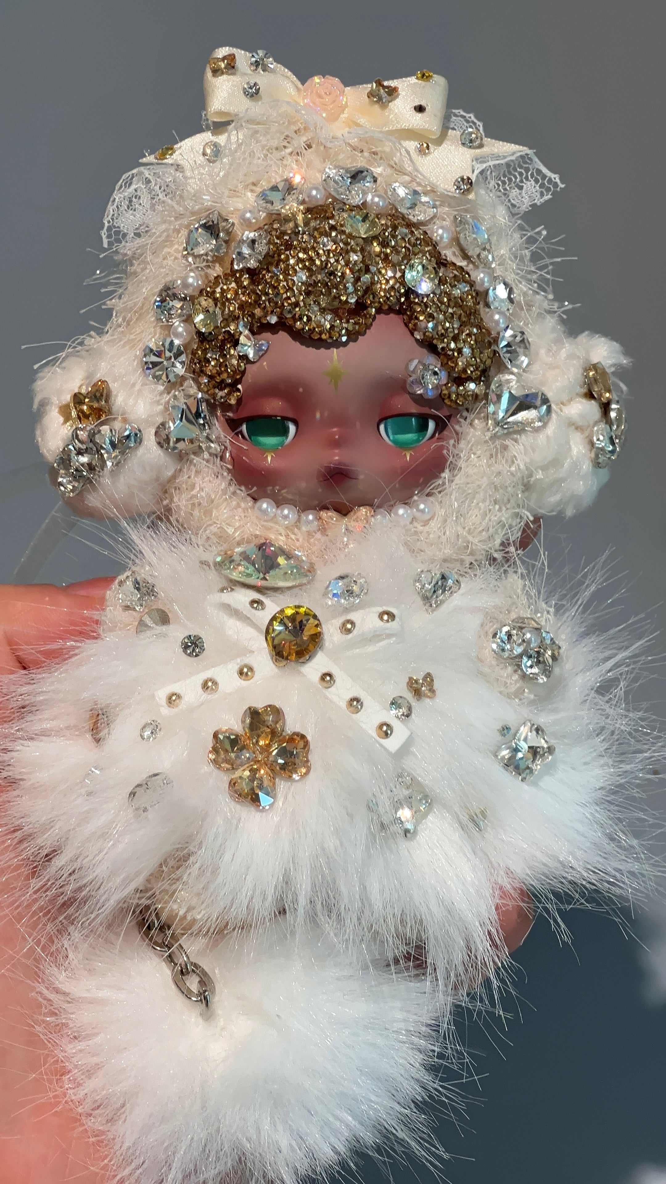 Luxury SKULLPANDA “Sandman” Doll | Swarovski Crystal Details | Premium Doll Outfit | Handmade & Customizable