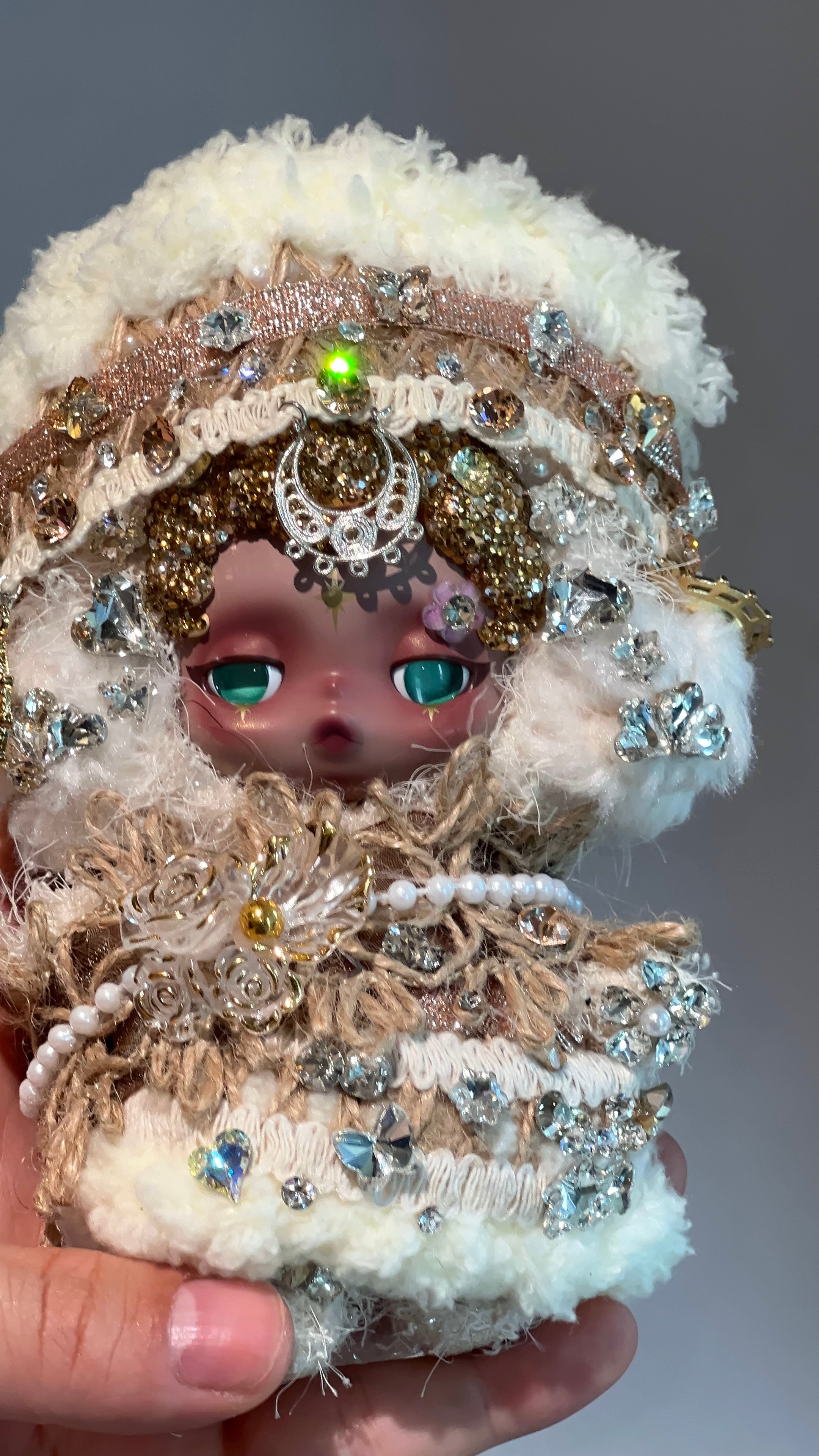Luxury SKULLPANDA “Sandman” Doll | Swarovski Crystal Details | Premium Doll Outfit | Handmade & Customizable