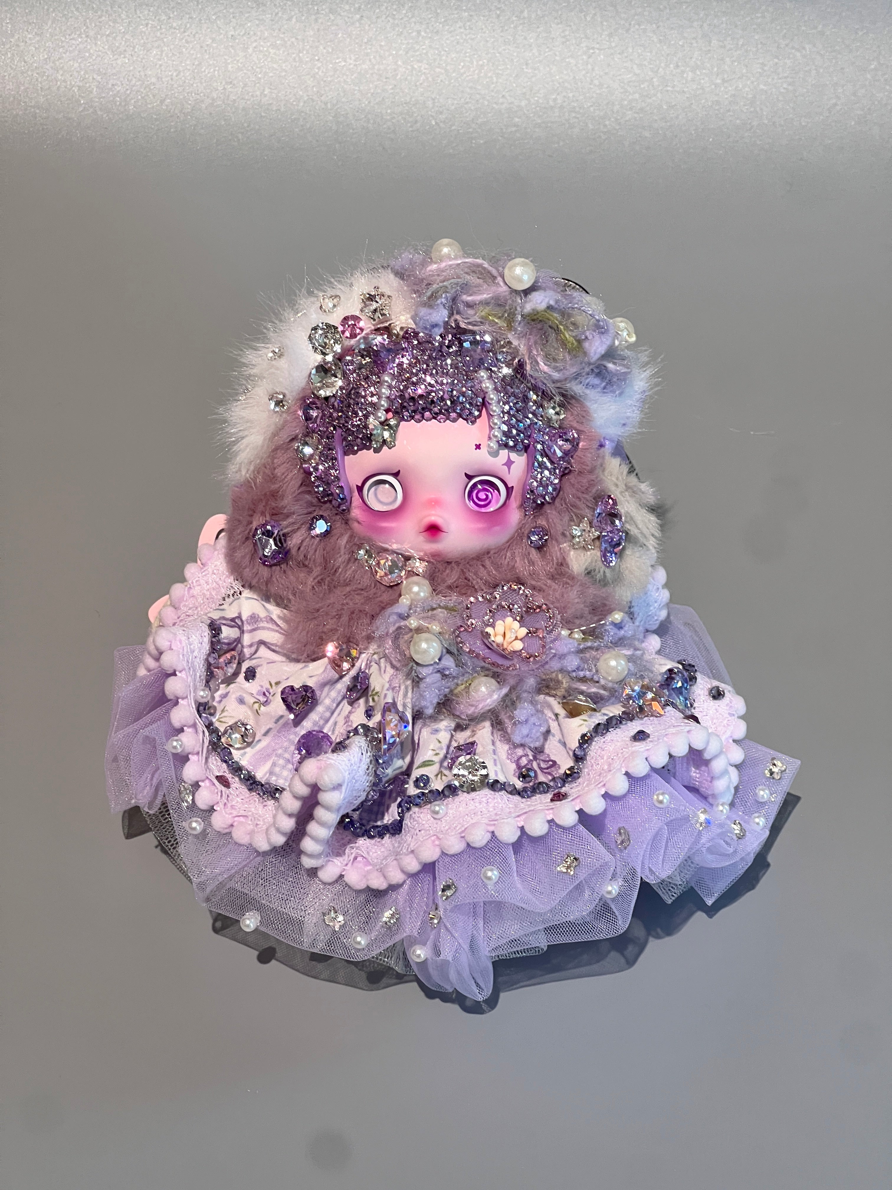 Luxury SKULLPANDA “Ratty Bear” Doll | Swarovski Crystal Details | Premium Doll Outfit | Handmade & Customizable