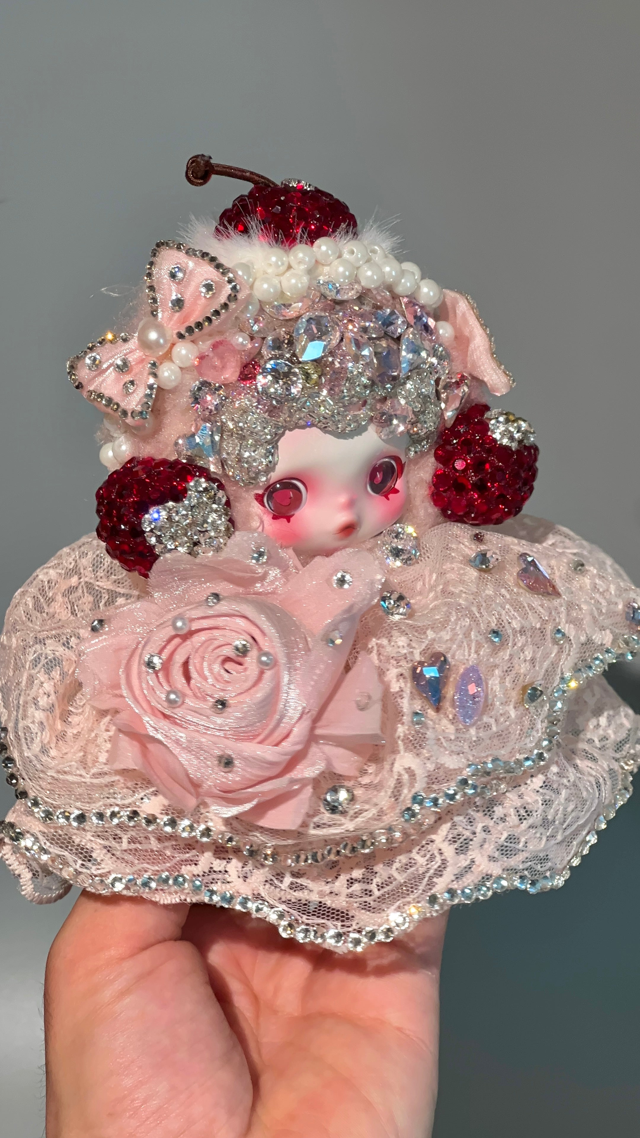 Luxury SKULLPANDA “Moldy Muffin” Doll | Swarovski Crystal Details | Premium Doll Outfit | Handmade & Customizable