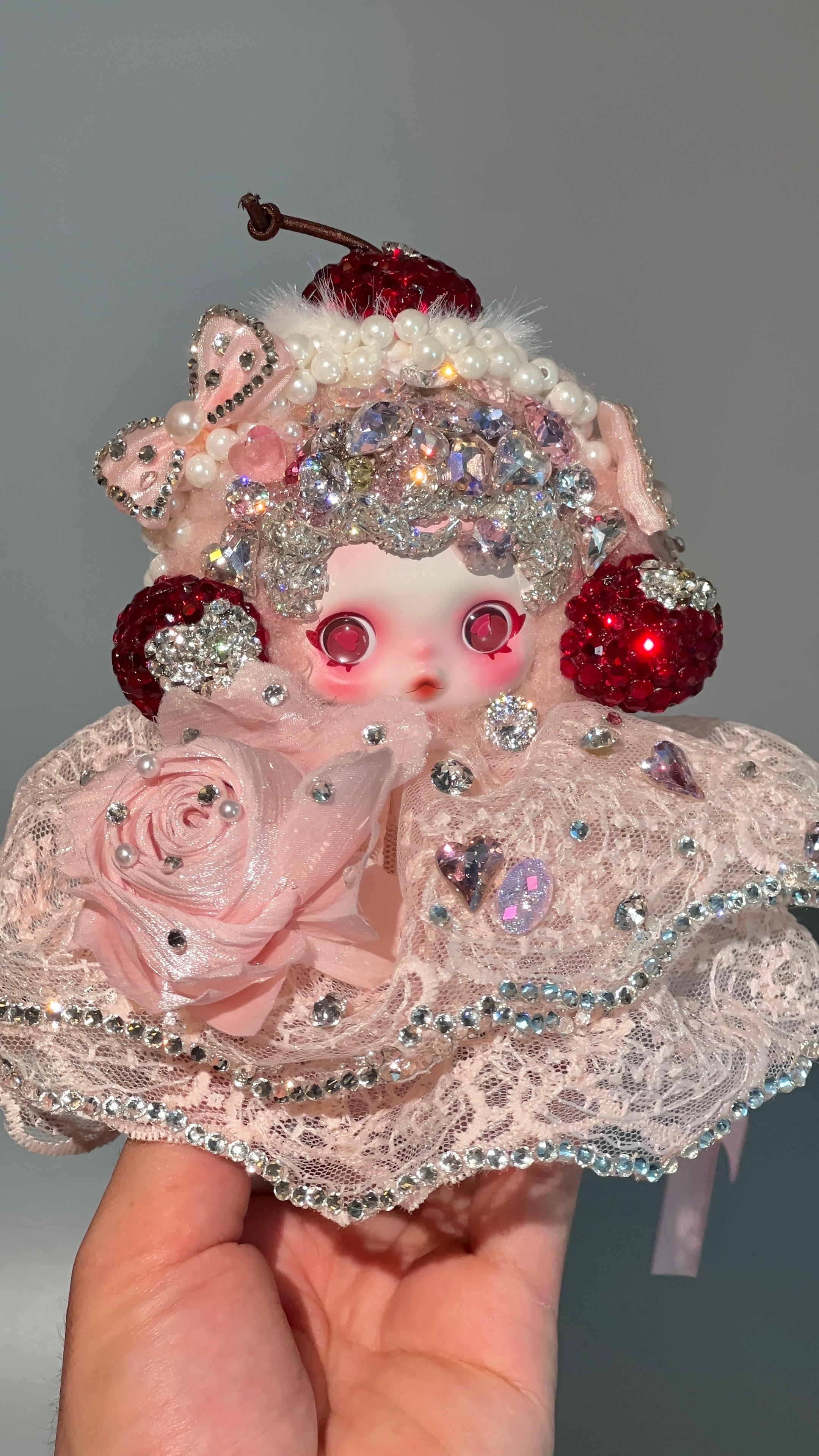 Luxury SKULLPANDA “Moldy Muffin” Doll | Swarovski Crystal Details | Premium Doll Outfit | Handmade & Customizable