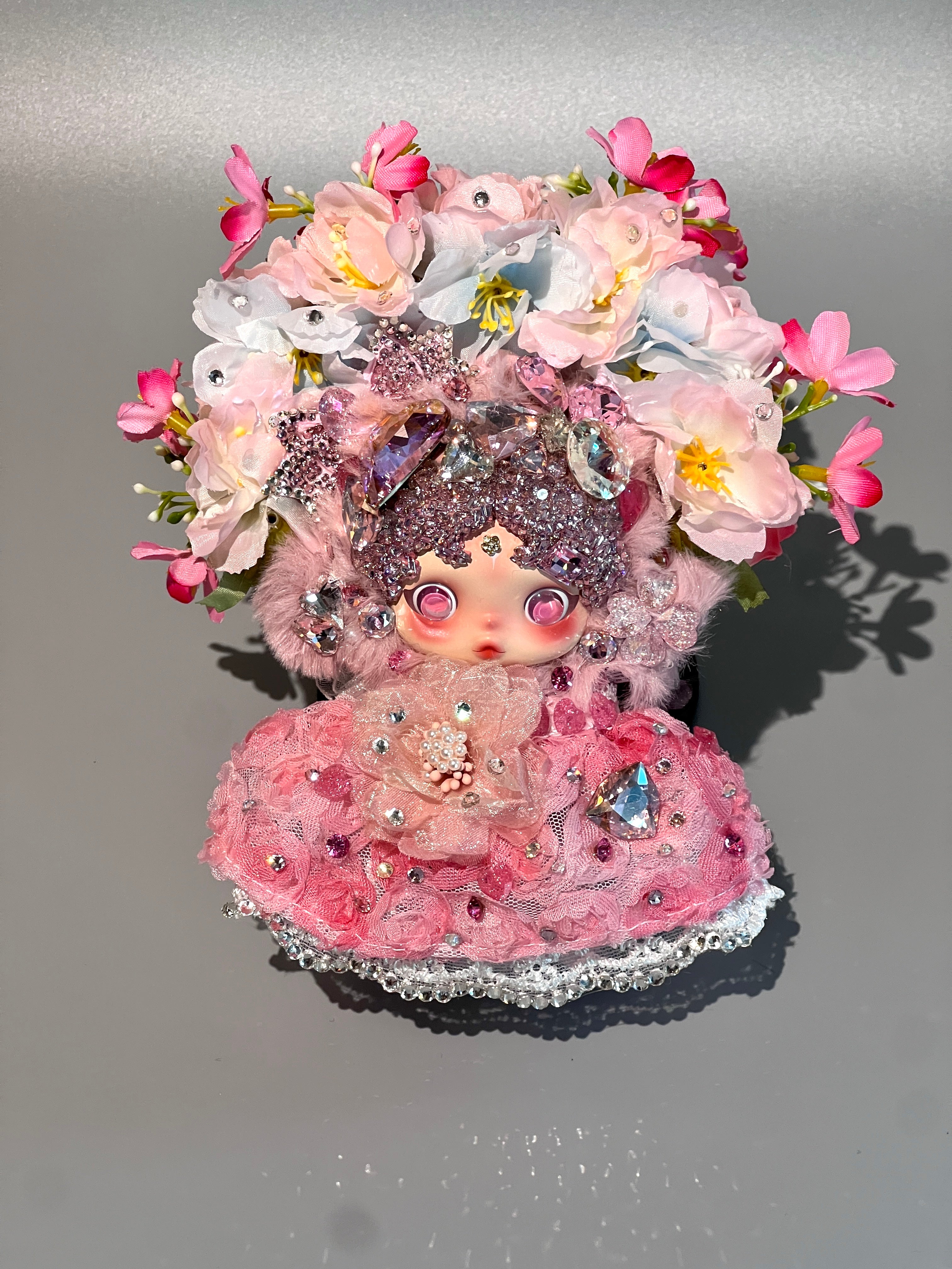 Luxury SKULLPANDA “Windflower” Doll | Swarovski Crystal Details | Premium Doll Outfit | Handmade & Customizable