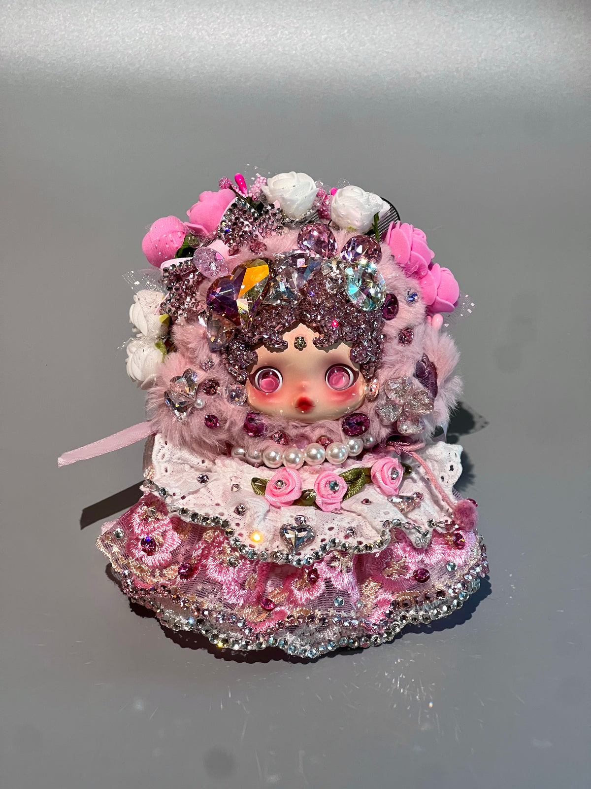 Luxury SKULLPANDA “Windflower” Doll | Swarovski Crystal Details | Premium Doll Outfit | Handmade & Customizable