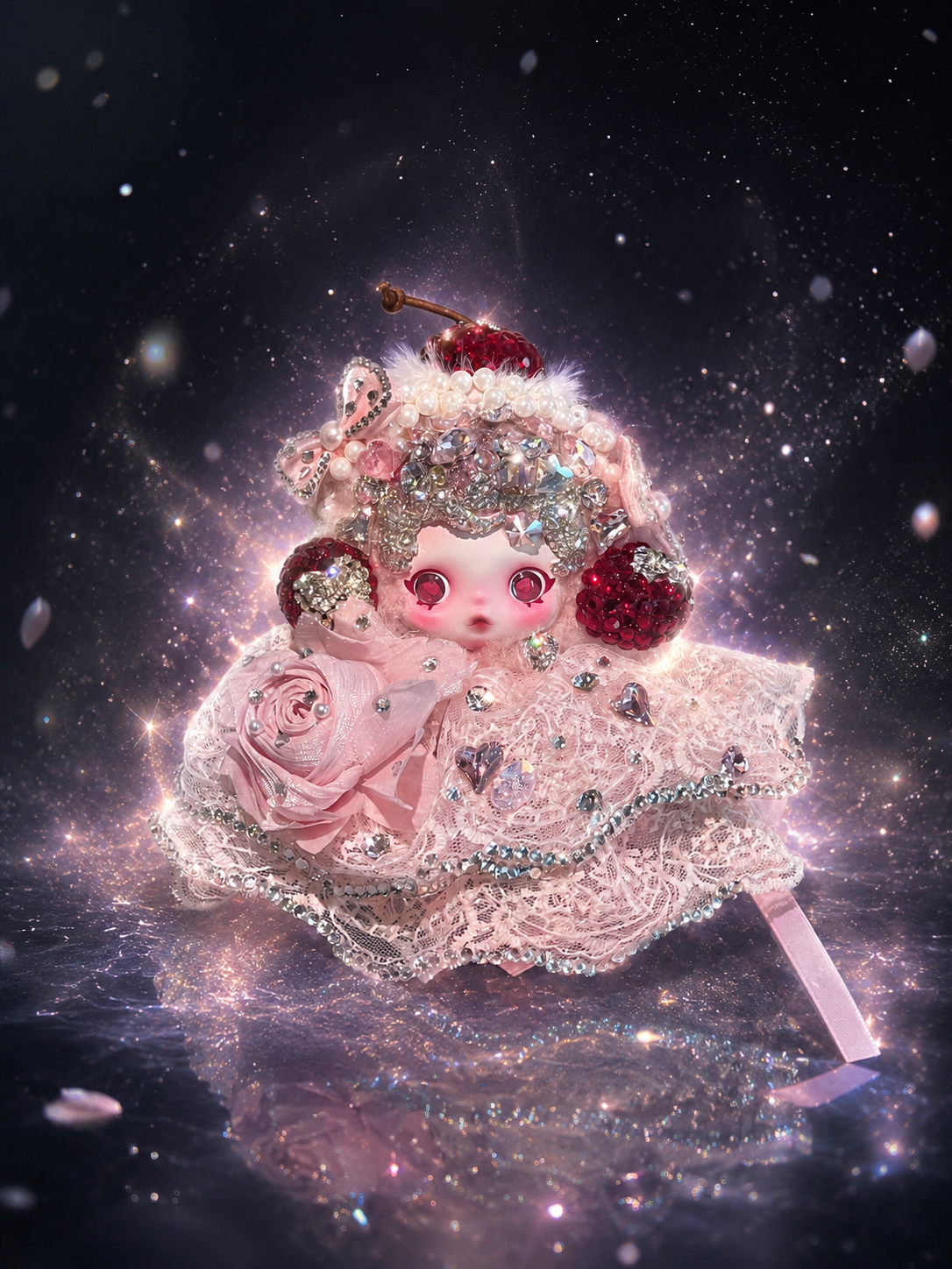 Luxury SKULLPANDA “Moldy Muffin” Doll | Swarovski Crystal Details | Premium Doll Outfit | Handmade & Customizable
