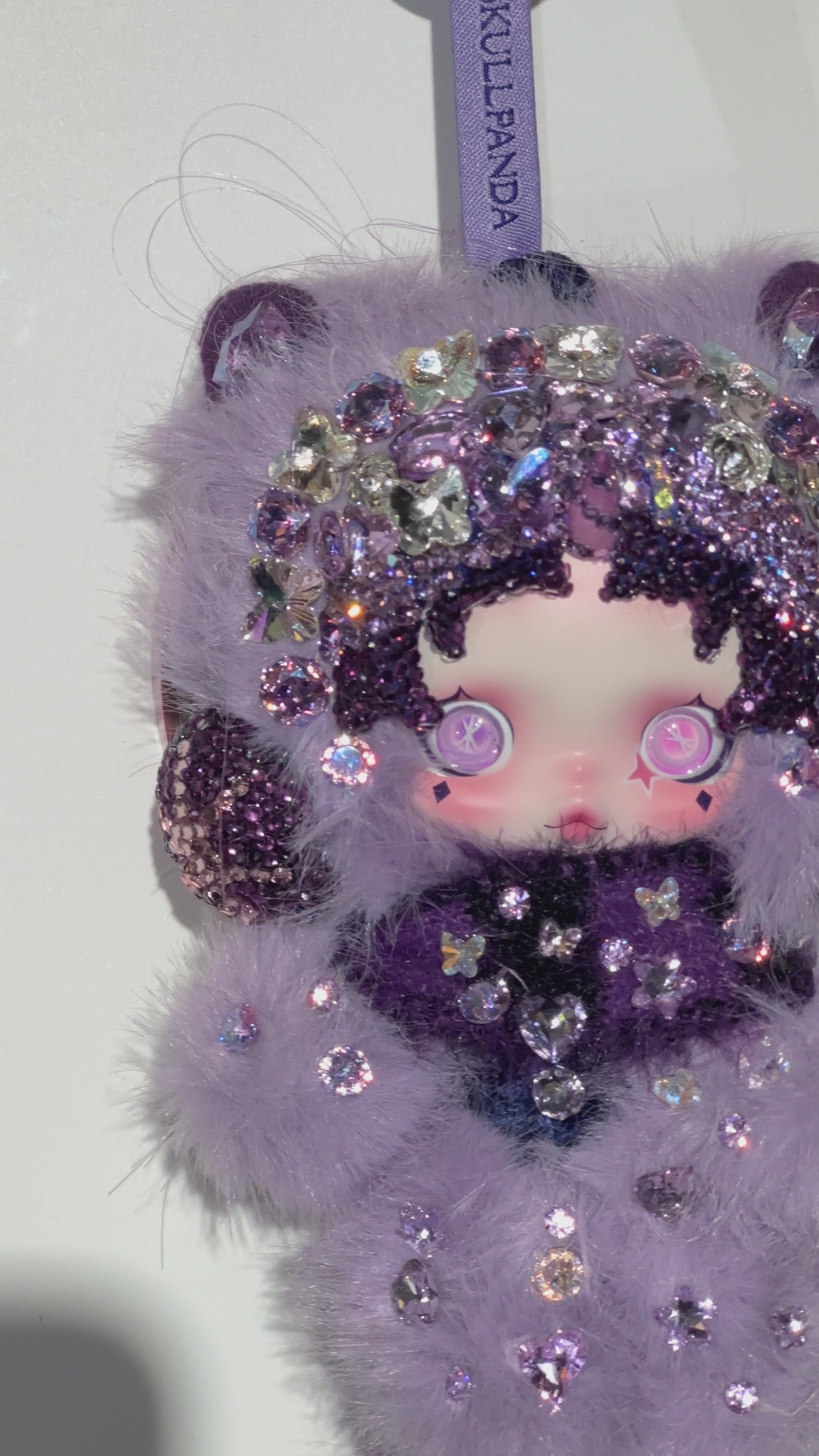 Luxury Handmade Bling Skull Panda – Twilight Sparkle | My Little Pony Series | Partially Embellished with Swarovski Crystals | Customizable